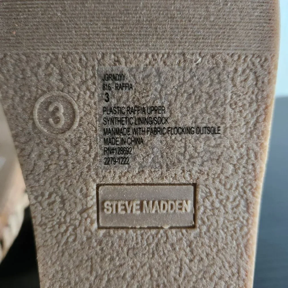 Steve Madden Kids Girls JGRADYY Tan Braided Slingback Sandals Size 3